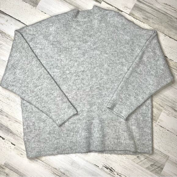 Express Womens Metallic Slouchy V-Neck Pullover Sweater Gray Marled Size L - Picture 7 of 7